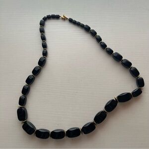 Vintage Napier signed Black Bead Necklace